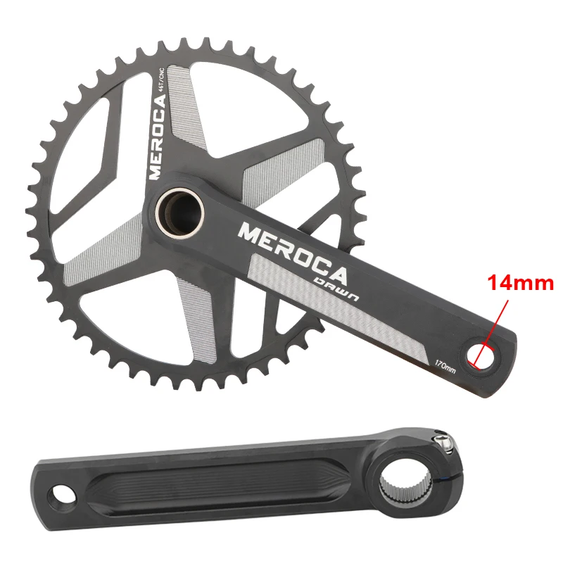 MEROCA Road bike Crankset 10/11 Speed Single Sprocket 44/46/48/50T Folding Bicycle Crank 170mm Bicycle Accessories