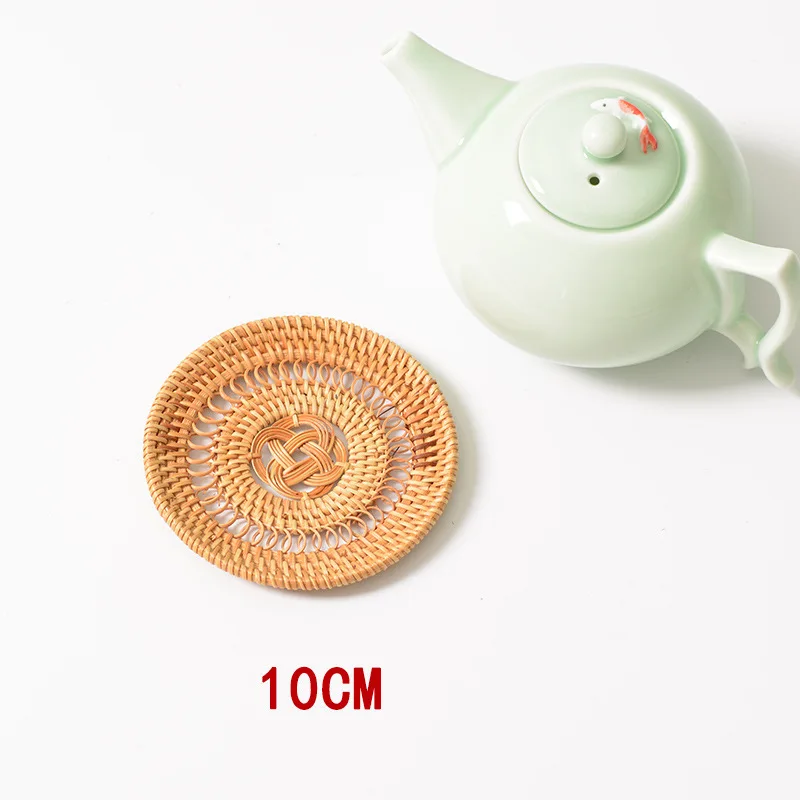 Handmade woven Vietnamese rattan table mat set home office casserole cup heat insulation mat spot wholesale