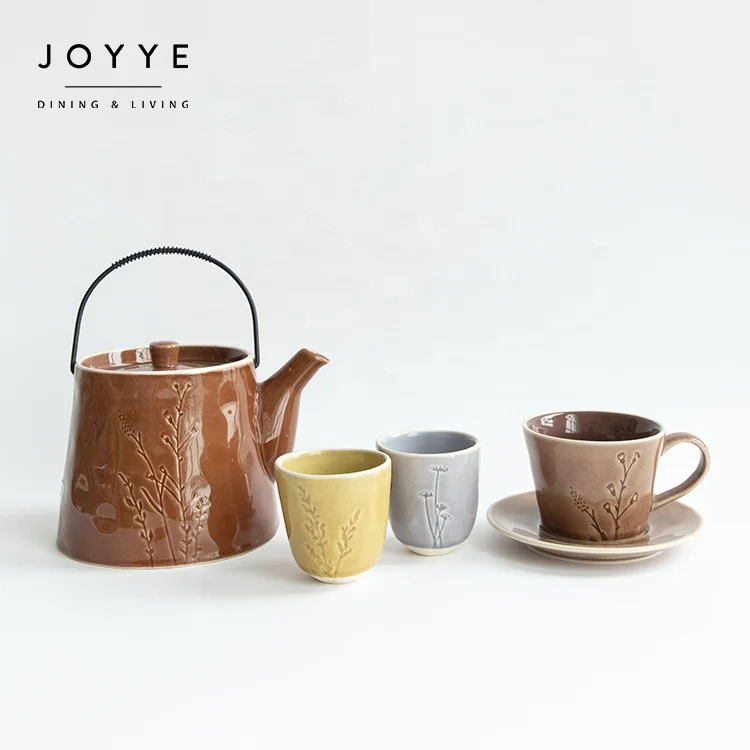 Роскошная глазурованная посуда Joyye с трещинами и цветами набор OEM керамическая под заказ керамический посуды