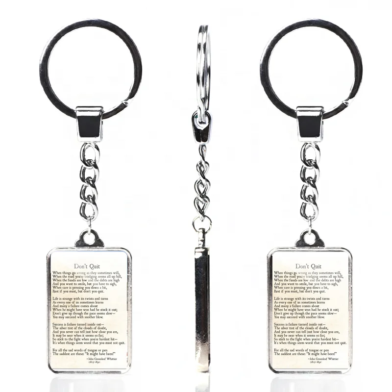 Брелок для ключей, горячая Распродажа, английская цитата, прямоугольный двусторонний брелок с рисунком