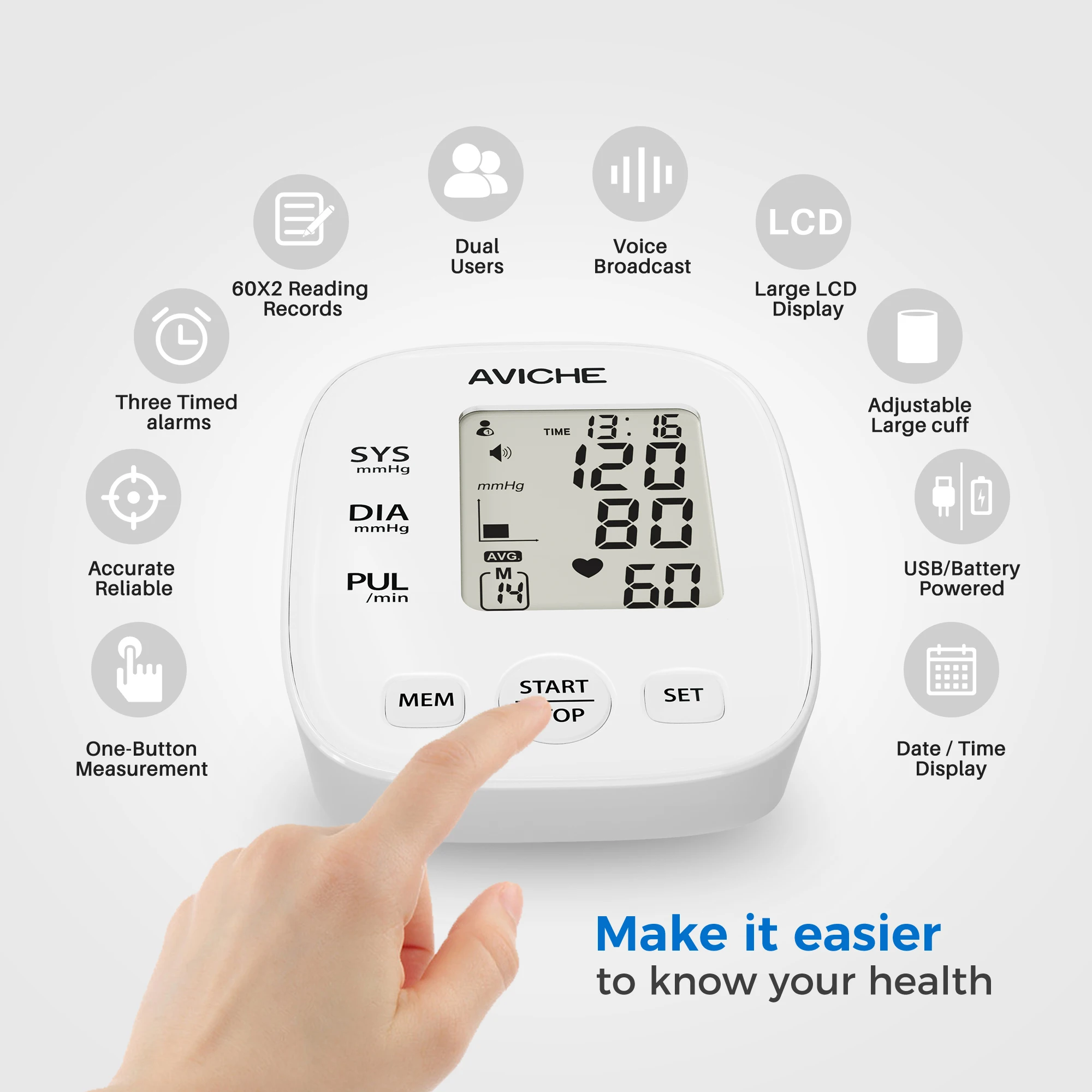 Portable Automatic Home Tensiometro Digital Blood Pressure Monitor