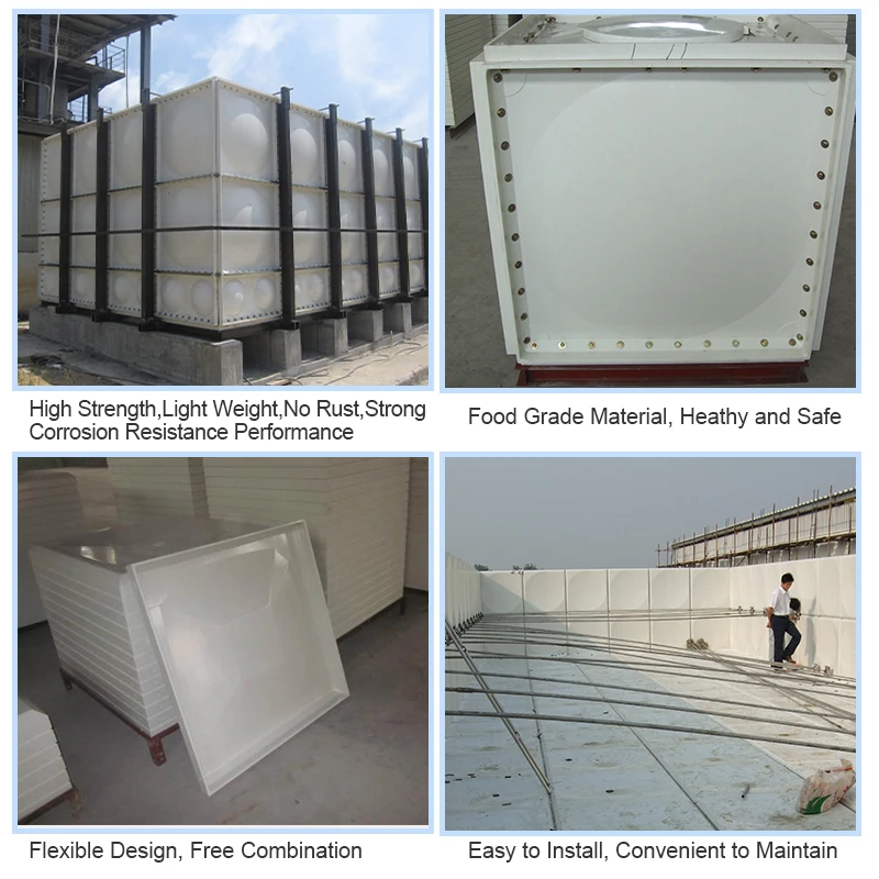 HOT Sale 50m3-1000 m3 GRP Modular Panel FRP Water Tank For SMC Rectangular Water Storage Tank