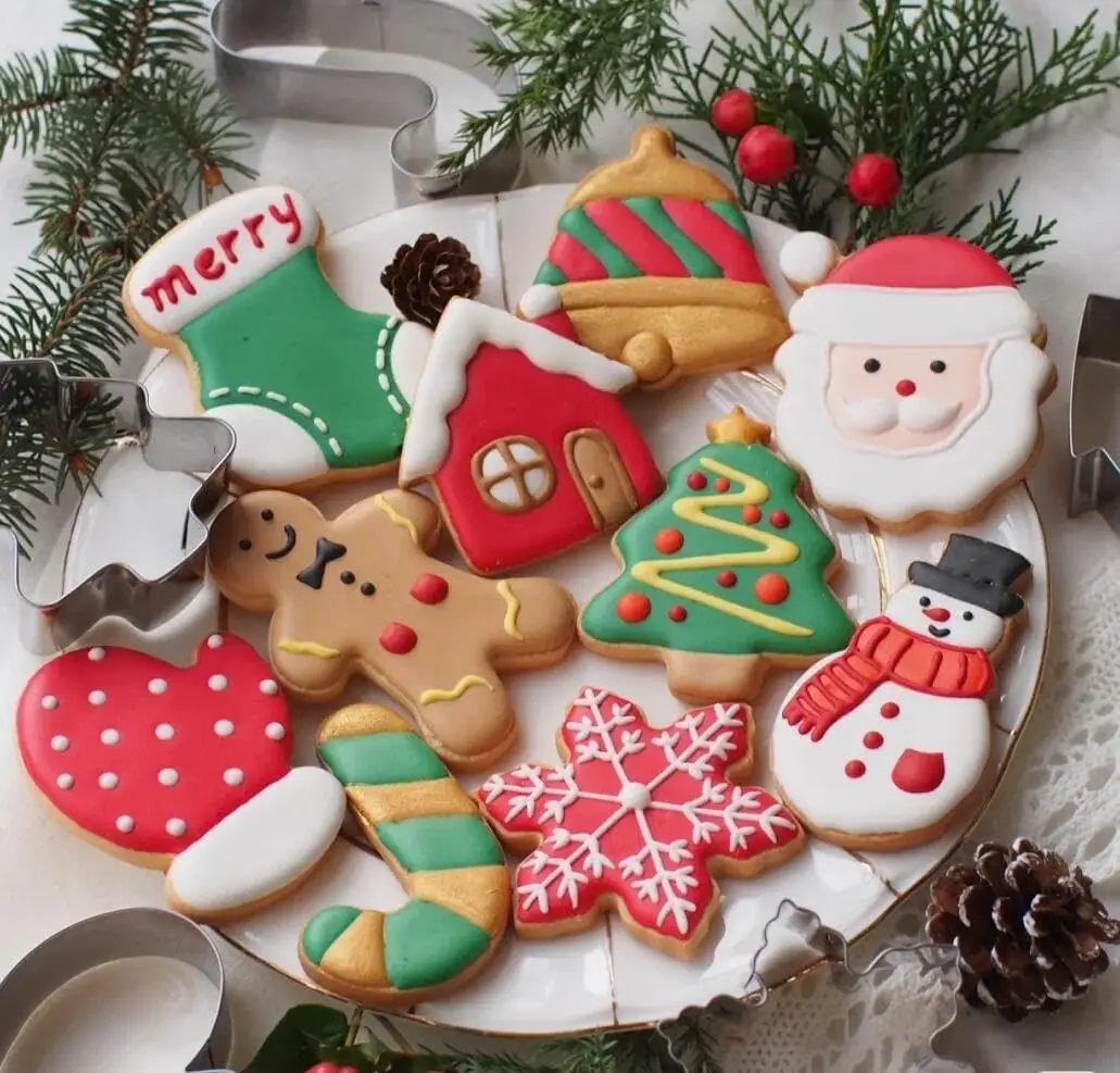 Christmas Cookie Cutters Holiday Cookie Cutter Shapes Snowman Christmas Tree Christmas Bell House Cookies Mold