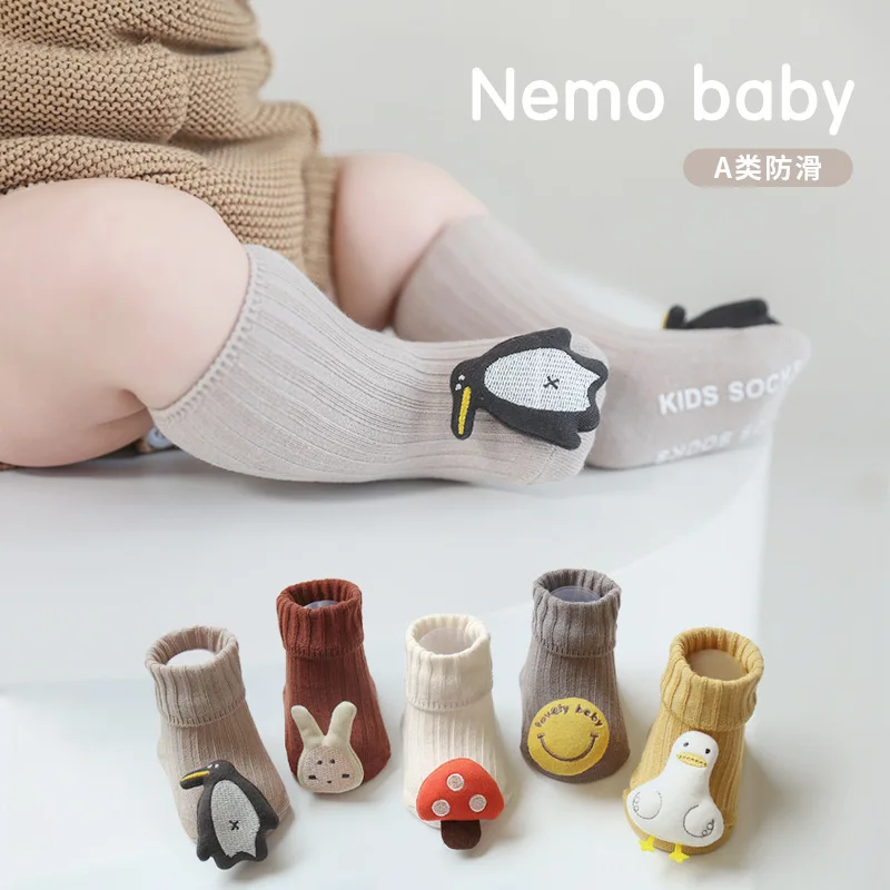 Wholesale Professional Customization Cartoon Animal Doll Skin-Friendly Pure Cotton Baby Knee High Youth Bobby Kids Socks