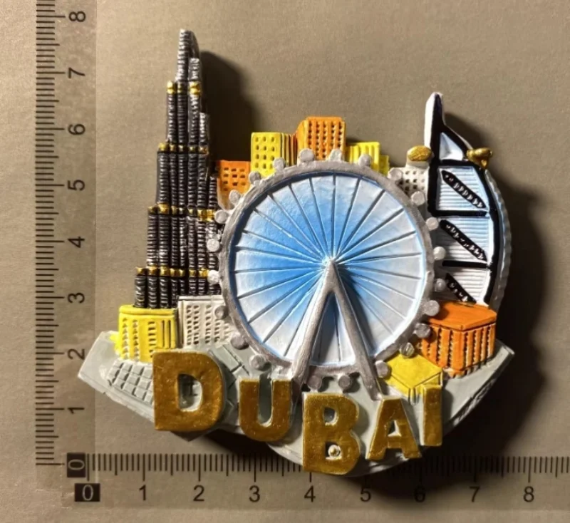 Handmade DuBai Saudi Arabia Tourism Travel Souvenir 3D Resin Fridge Magnet