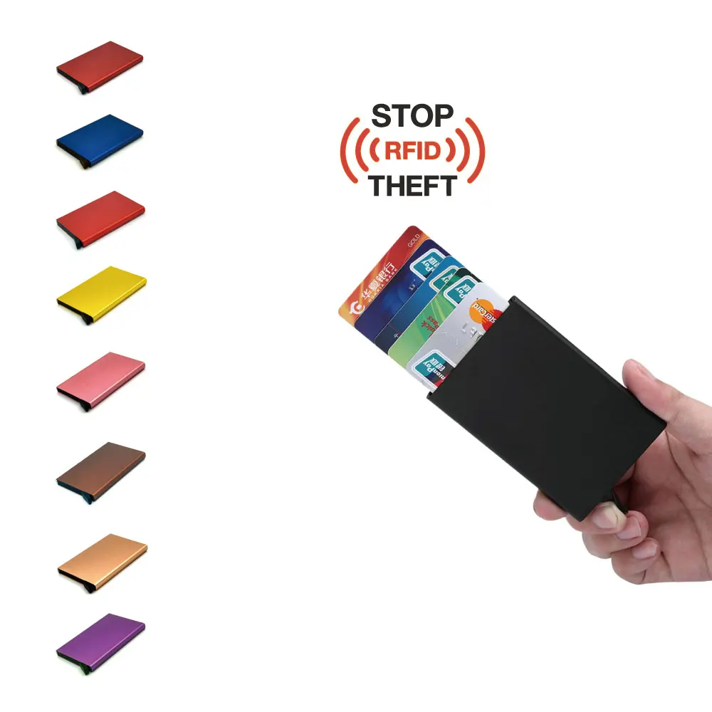 Hight Quality Aluminium Rfid Blocking Business ID name Credit Card Holder Case