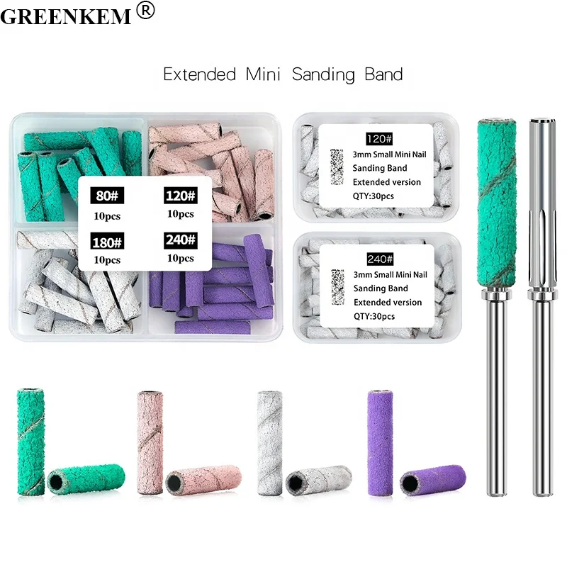 New Mini 3.1mm Carbide Nail Drill Bit With Safety Bottom Nail Polish Tool Small Nail Sanding Band Mandrel