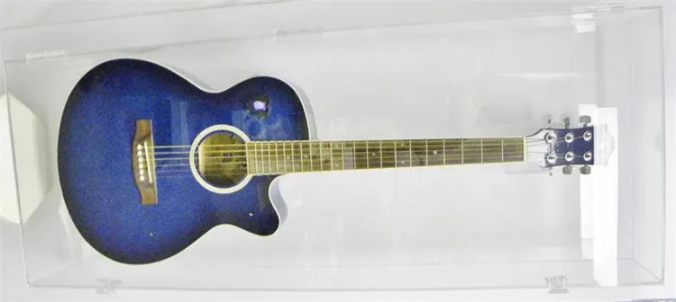 Wall Mounted Acrylic Guitar Display Case Lucite Acrylic Violin Display Case with Lock