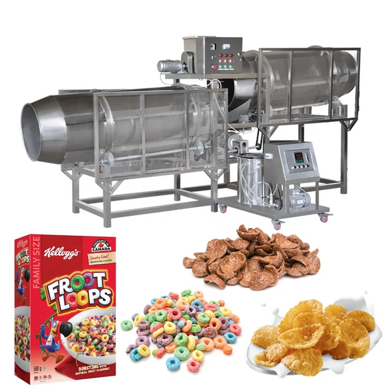 Whole grain Choco hoop crunchy wheat cereal ring fruit loops snacks extruder machine /breakfast cereals corn flakes production