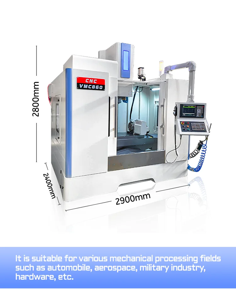 Taiwan spindle Fanuc system 4-axis milling vertical machining center VMC860