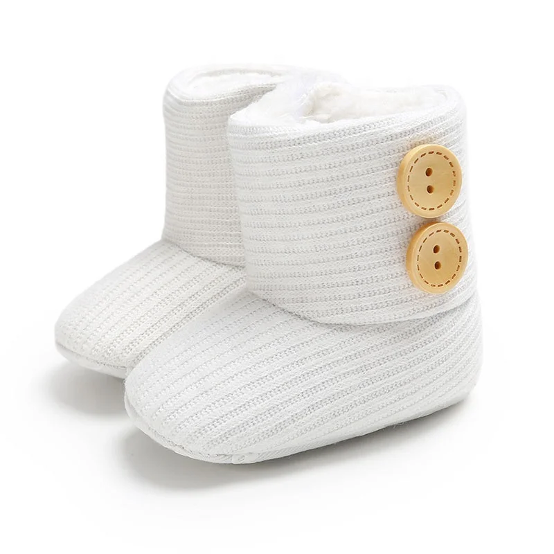 EVERTOP wholesale lovely cotton fabric upper newborn snow boots baby crochet shoes