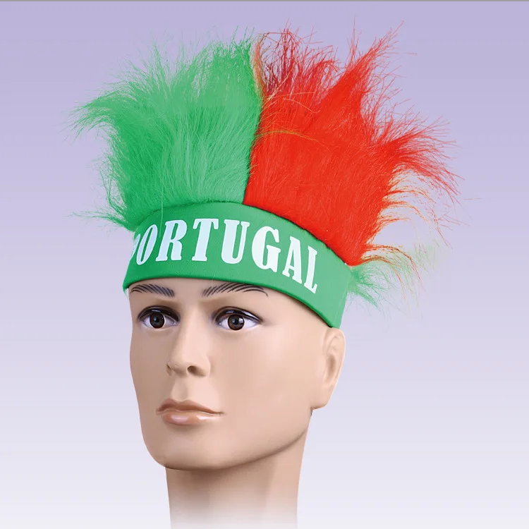 EK 2024 Portugal soccer fan hat with horn the Portugal football viking hat