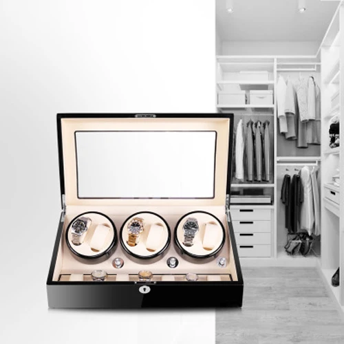 Gostar Jewelry Watch Winder Box Automatic Watch Winder Luxury LED Light Box Watch Rotating Cabinet Home Display Box