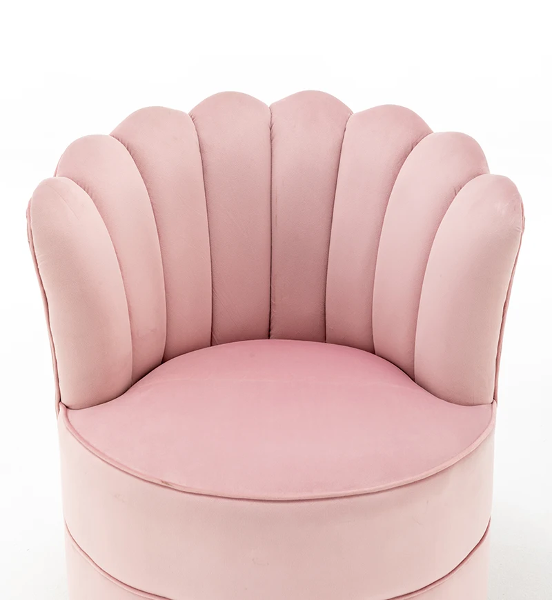
Flower shape design chair velvet sofa chair swivel chair with movable stainless steel base 