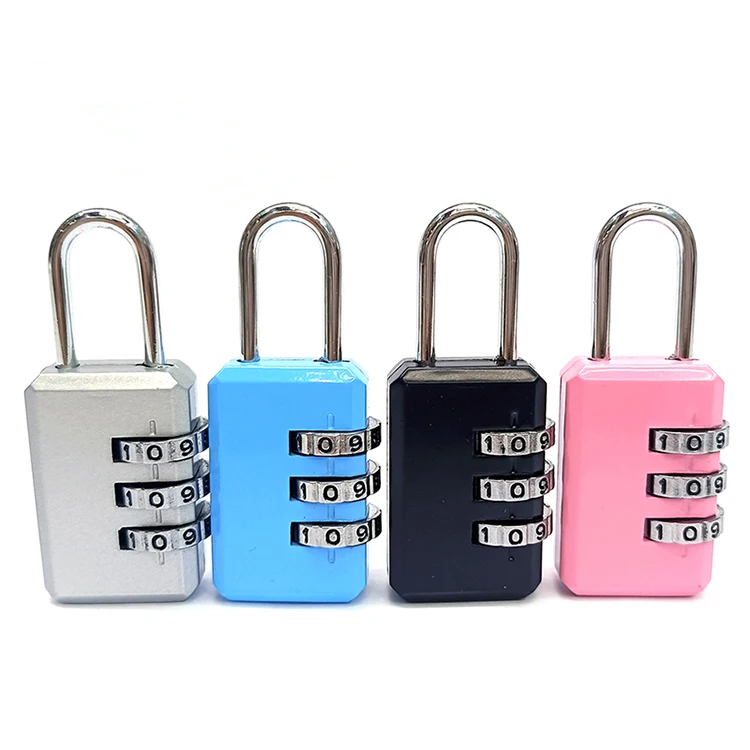 Hot sale Black 3 digit combination luggage lock 20MM zipper Mini padlock