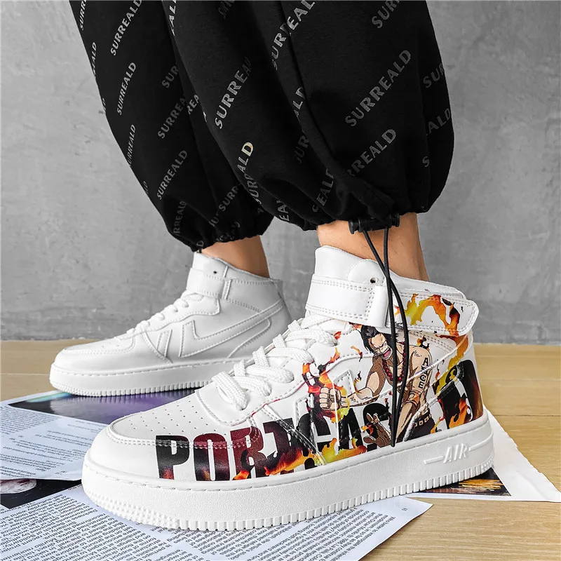 Ziitop Manufacture Air 1 force Casual Men Sneakers One piece Portgas D Anime Shoes For Men Men Skateboard Shoes