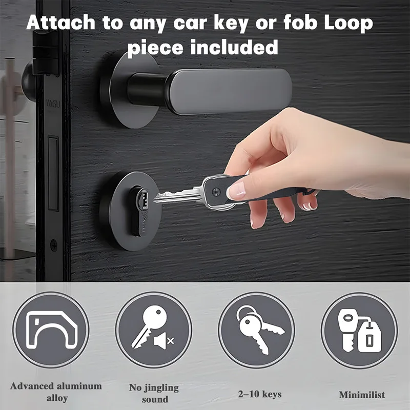 New Fashion Factory Wholesale luxury Design Minimalist Aluminum Key Holder Case Portable Compact Pocket Foldable Key Card Clip