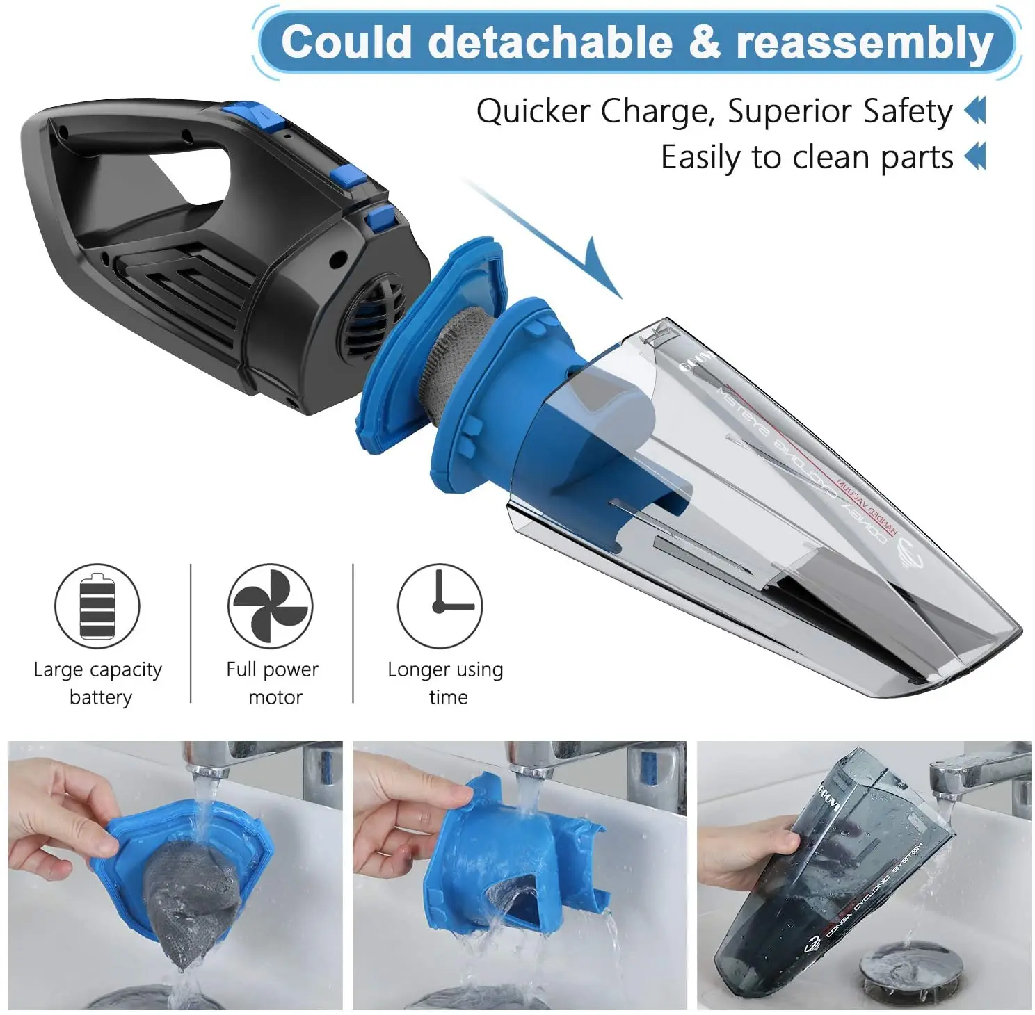 Handheld Car Vacuum Cleaner Pressure Gauge 4 in 1 lurking hand vacuum car mini vacuum