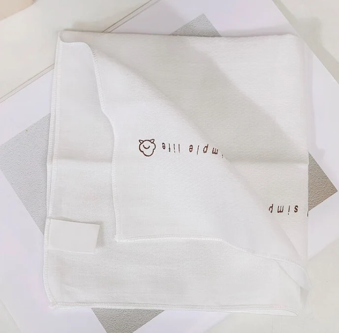 New Jacquard Cotton Handkerchief Class a Anti-Perspiration Saliva Towel Gots Certified Baby Towels Handmade Square Scarf