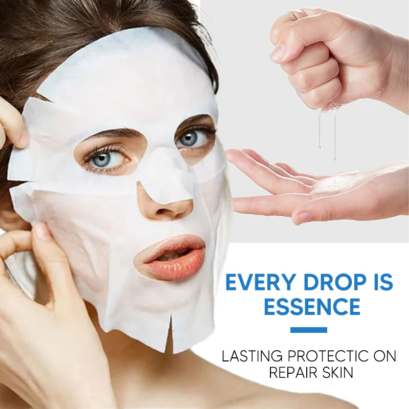 Custom private label facial essence sheet mask collagen dry face masking vitamin c anti aging hyaluronic acid sheet facial mask