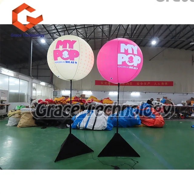 Outdoor Party Decorations Inflatable LED Light Tripod Balloon, Custom Advertising Inflatable Pole Stand LED Balloon