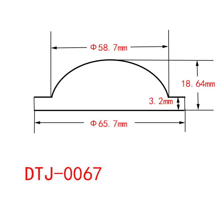 China High Quality Product Diameter 66mm LED Plano-Convex Acrylic Lens Lighting Accessories Eagle Eye Lamp Convex Lens