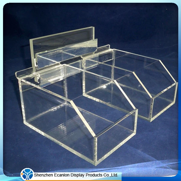 Wall mounted clear acrylic display box with lid, clear acrylic book display case