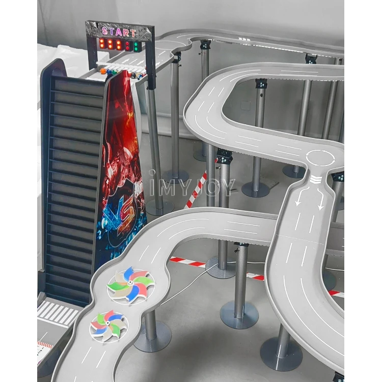 Diy creative custom f1 car simulation track marble pinball billiard rally physics gravity rolling bead battle race marble track