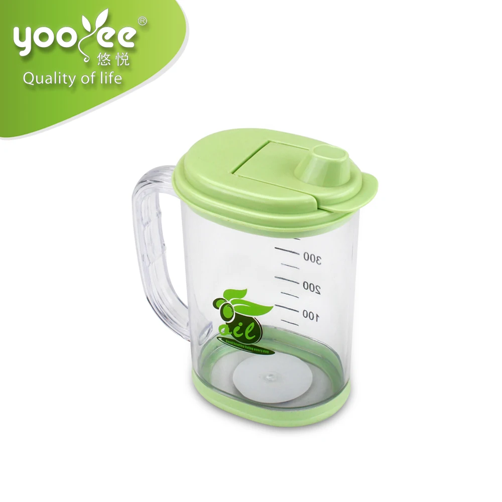 600ml rectangle Plastic Big kitchen oil pot with degree scale
