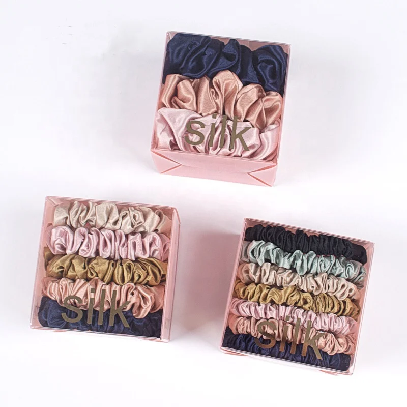 Low moq scrunchies box empty hair tie gift box small packaging for scrunchies can add customized logo