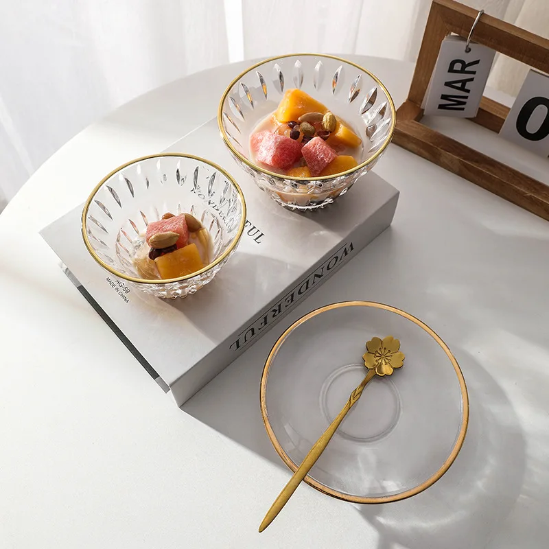 Colorful glasses dessert ice cream glass cup Ice Cream Glass bowl for household