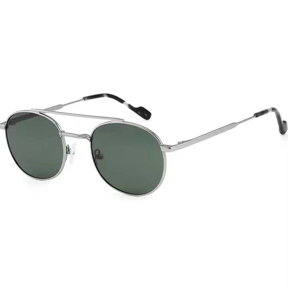 2023 солнцезащитные очки lunettes-soleil Классические с двойным мостом Поляризованные Роскошные новые модные из нержавеющей стали