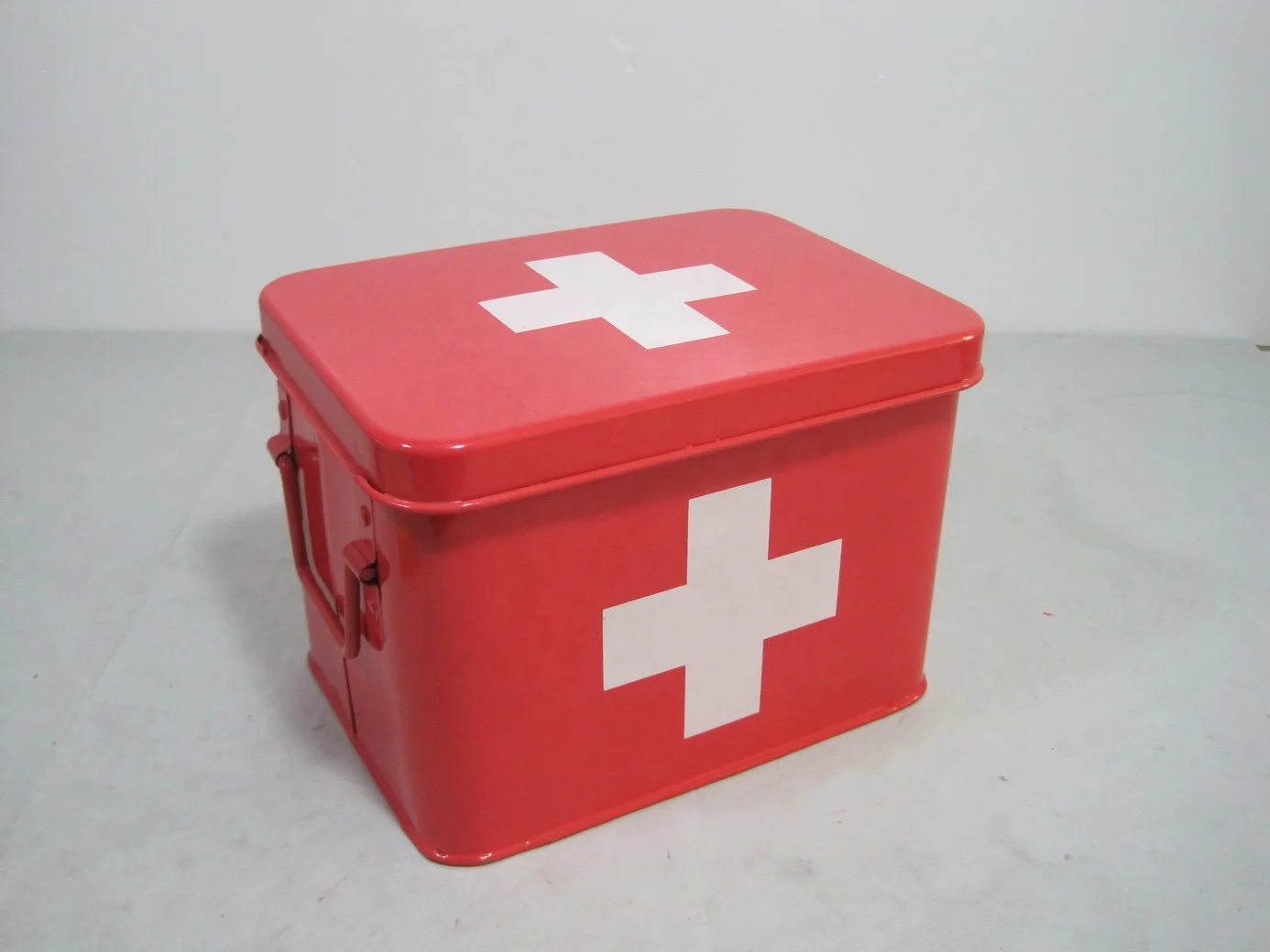 First Aid Dedicated Medical Storage Box With Double Layer & 2 Compartments Metal First Aid Kit