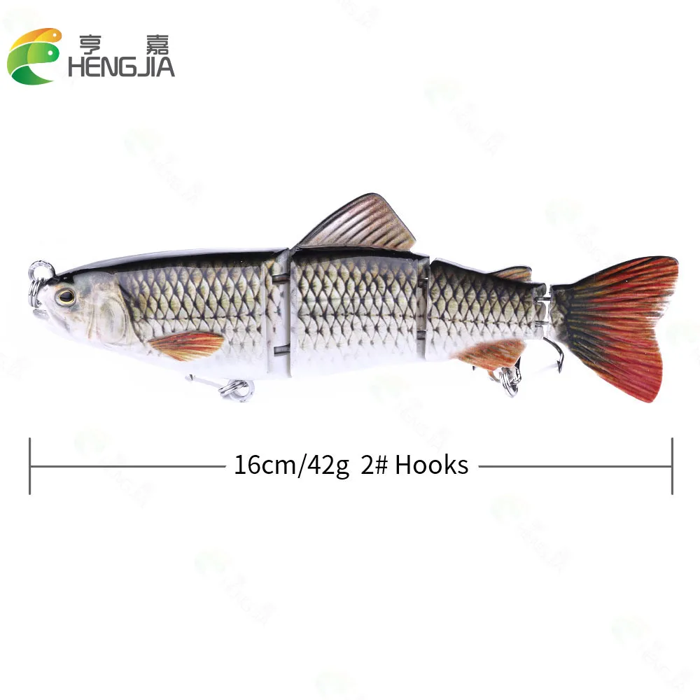 16cm 42g 4 Section Marine Boat Fishing Shore Fishing Throwing Bionic Fixture Multi Section Fish Swing Bait Fishing Bait