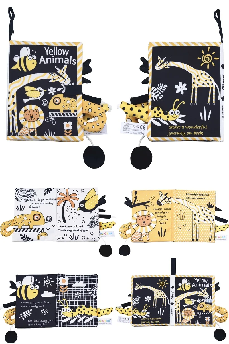 Customize Other Educational Toys Soft Fabric Animal educational cloth book baby toys for kids gift