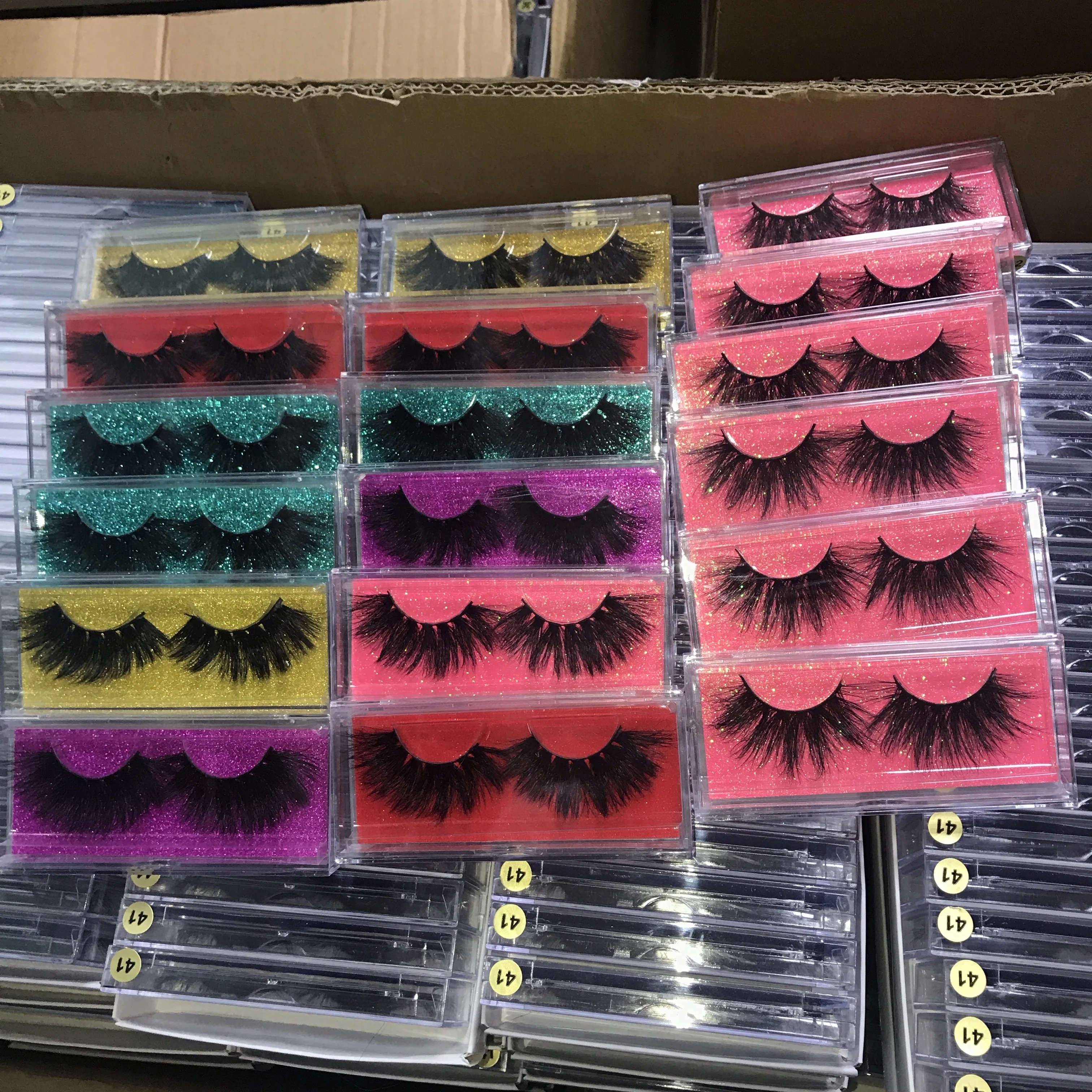 
false eyelash sample deal only 3 days delivery 4d and 5d mink strip eyelash with regular box 25mm length 