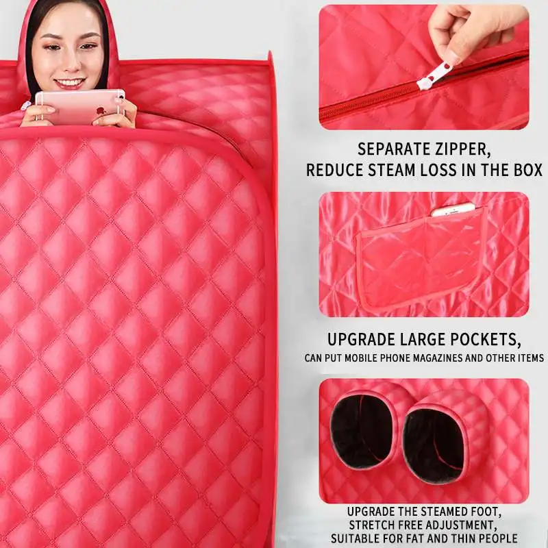 Portable 1 -  2 Person Pink Purple Red Blue Steam Sauna Room With Easy Taking Bag Package