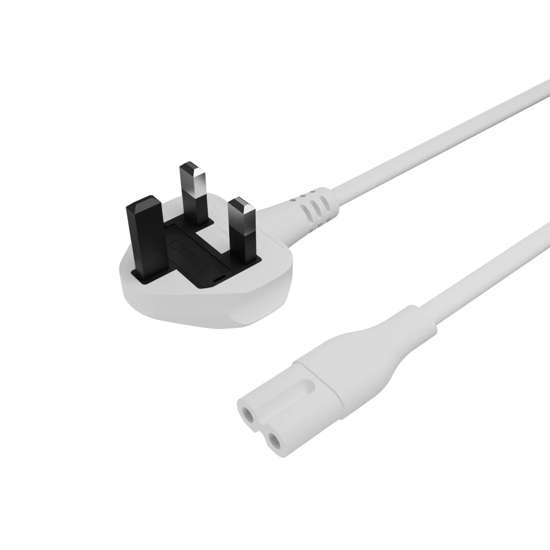 IEC C7 Socket to Type G UK Plug Power Cord H03VV-F Durable VDE Cable UK 3 Pin Plug to C7 Mains Power Cable