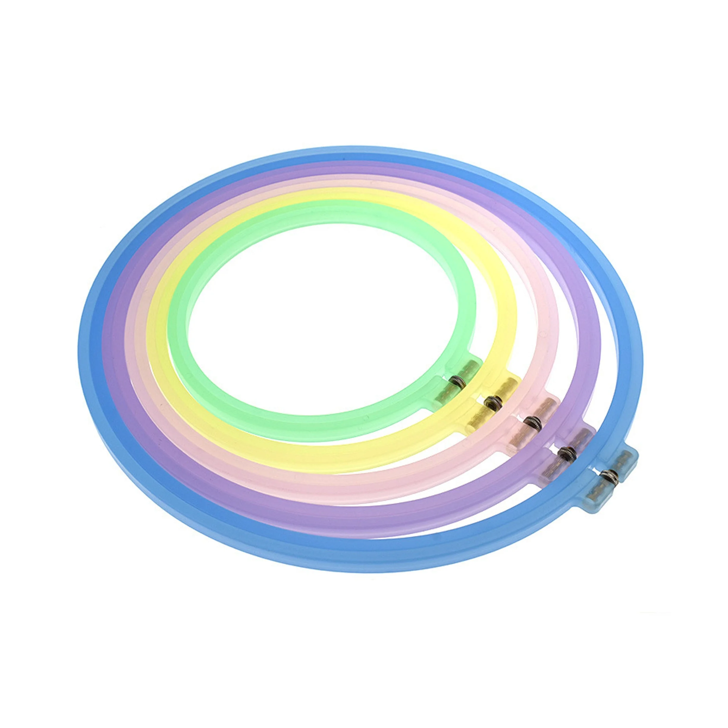 Colored Crystal Transparent Plastic Embroidery Hoop Ring for DIY Cross Stitch Craft Set Embroidery Circle Cross Stitch Hoop Ring