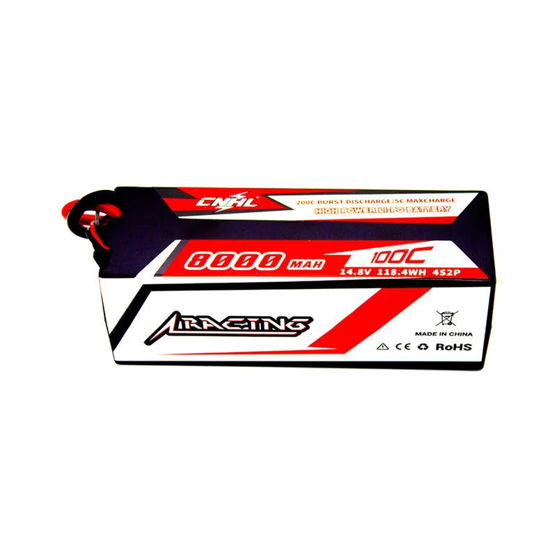 CNHL racing series 8000mah 14.8v 4s 100c lipo battery hard case with deans plug
