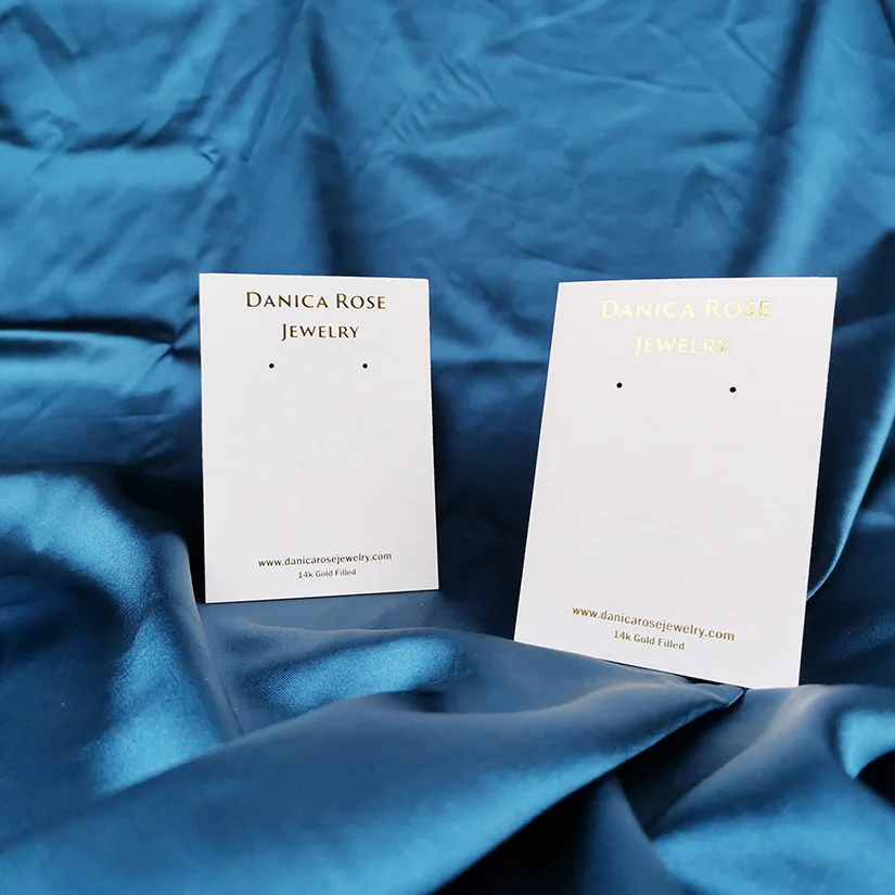 New Design white earing holder card rectangle cardboard earing with design