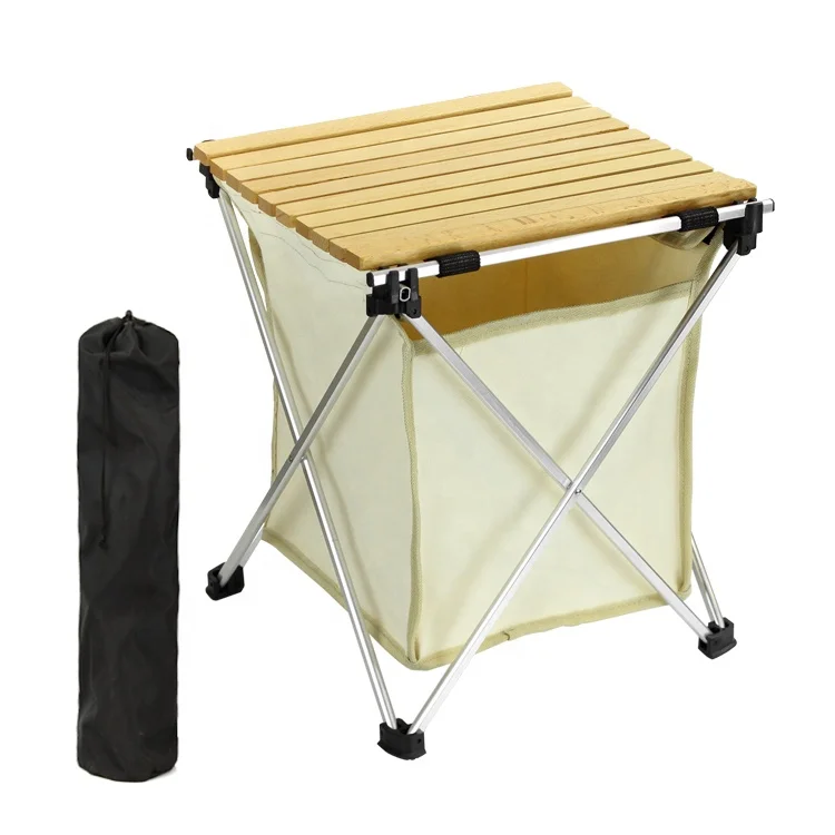 Tianye Portable Picnic Wooden Table Outdoor Compact Low Mini Folding Camping Wood Table With Storage