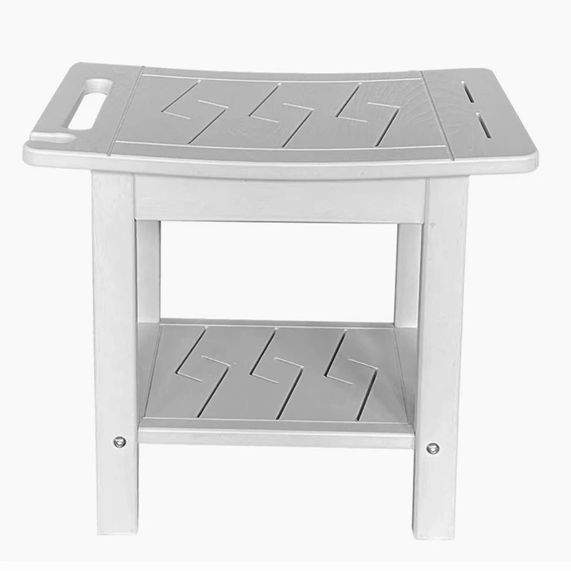 Hot Selling Bathroom Furniture Waterproof HDPE Shower Bench with Non-Slip Recycled Plastic Shower Stool
