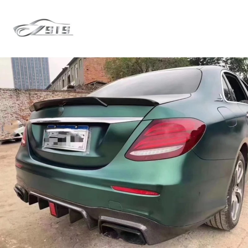 W213 E63 комплекты для тела в стиле B из углеродного волокна подходит E класса 2016-2020 года дефлекторы передней губы спойлер Крылья