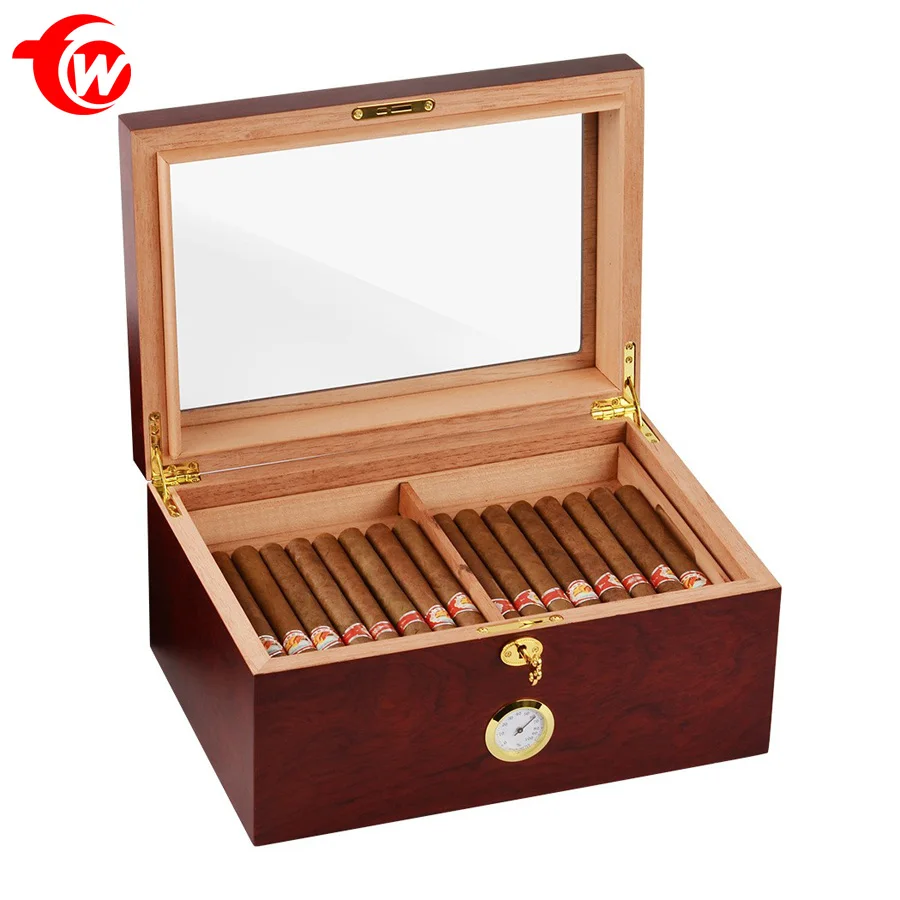 Customized  manufacturer cabinet  piano laqucer Cigar Accessories Handmade Cigar Humidor wood cigar boxes