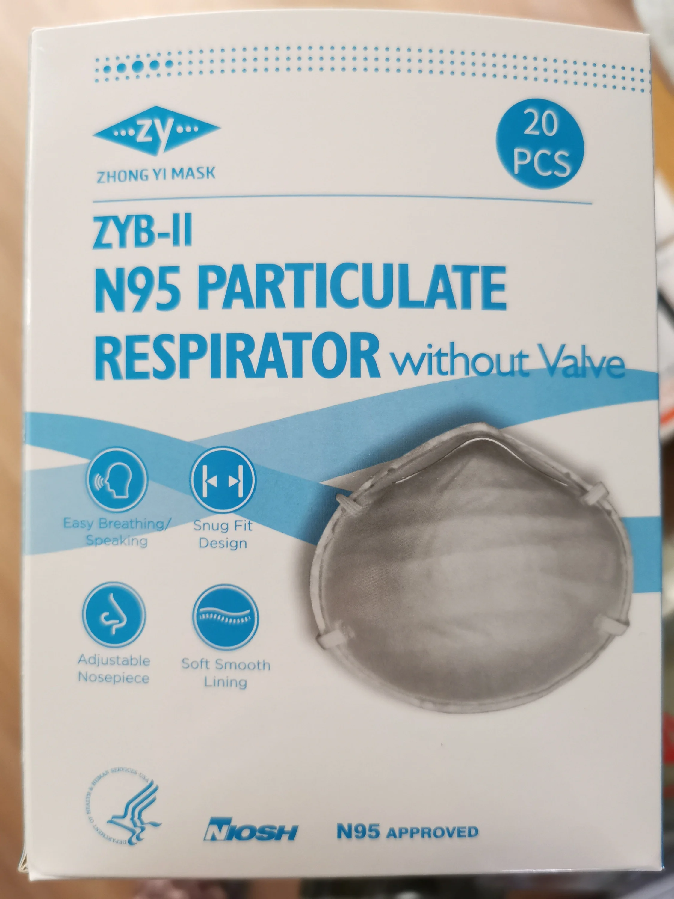 
CDC approved NIOSH N95 dust respirator mask 