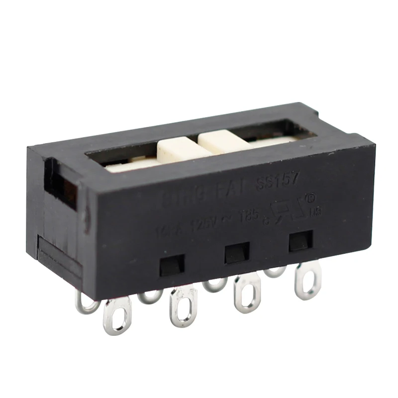 Factory Direct Price 12(2)A 250V ON-OFF 8 PIN Mini Metal 1P3T 2P3T Slide Switch