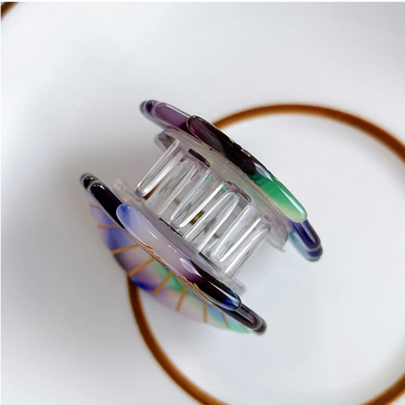 Lovely Girl Colorful 4.1cm Shell Shape Hair Claw Clips Barrette High Quality Acetate Fan Hair Claw Hair Styling Accessories