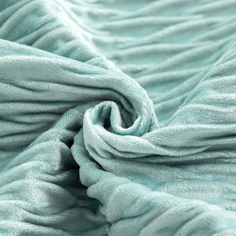 Modern Solid Color Scissors Wave Striped Pillow Case Home Decorative Embossed Pleated Velvet Cushion Cover