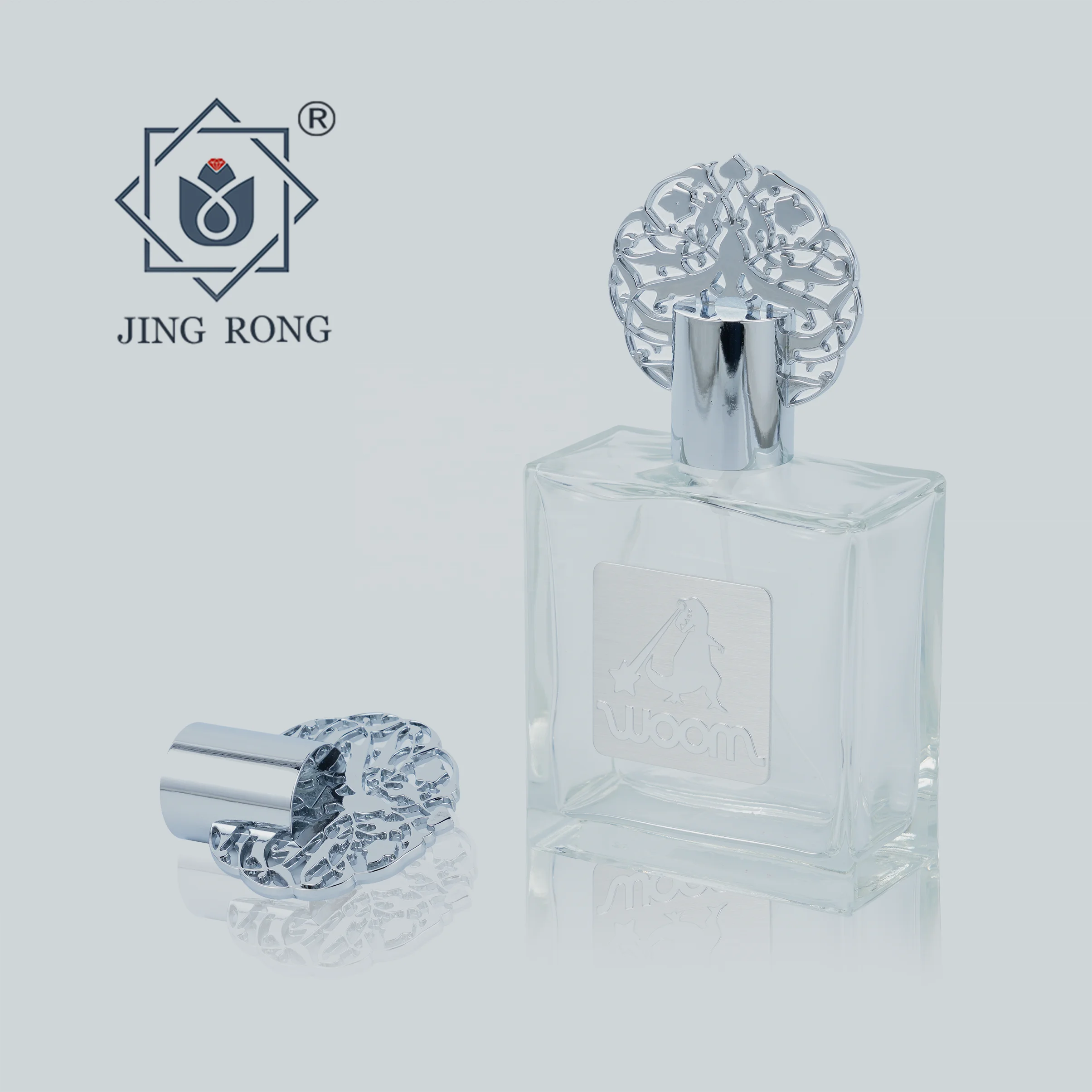 Custom silver perfume lid parfum magnet cap gold